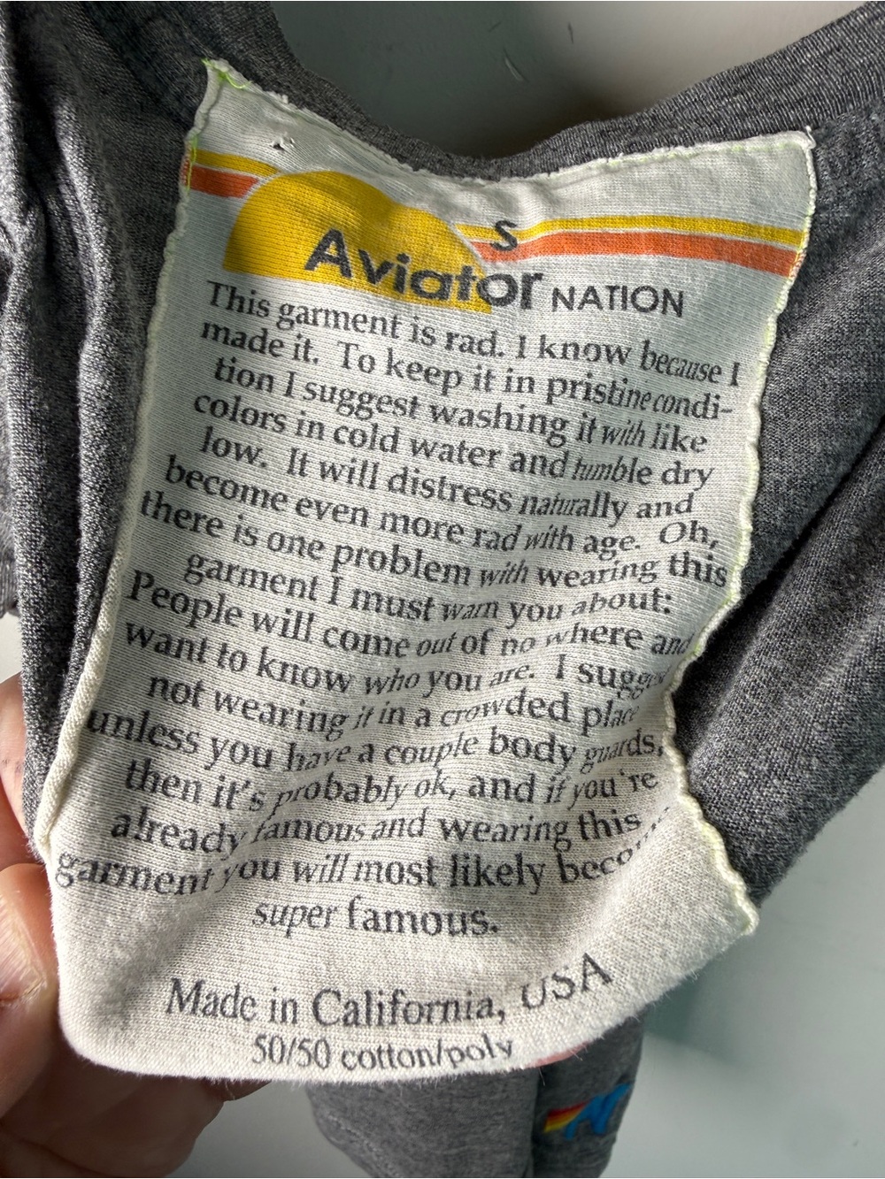 Aviator Nation Yes We Cannes Graphic Tee Gray Sz S - Picture 5 of 5